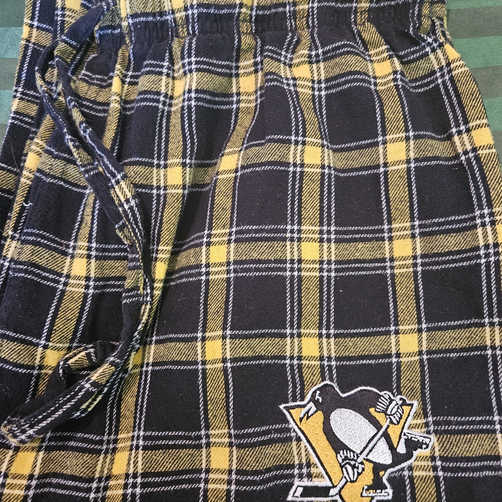 Men's Penguin Black and Yellow Plaid Lounge Pants
